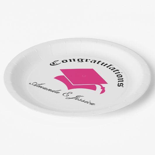 Assiettes En Carton Congrats personnalisable des plats d'obtention du (Angle)