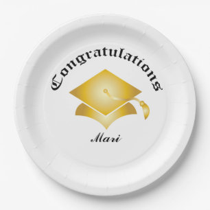 Assiettes En Carton Congrats personnalisable des plats d'obtention du