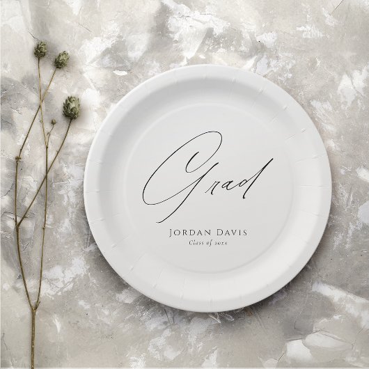 Assiettes En Carton Congrès de la typographie noire Diplômé moderne