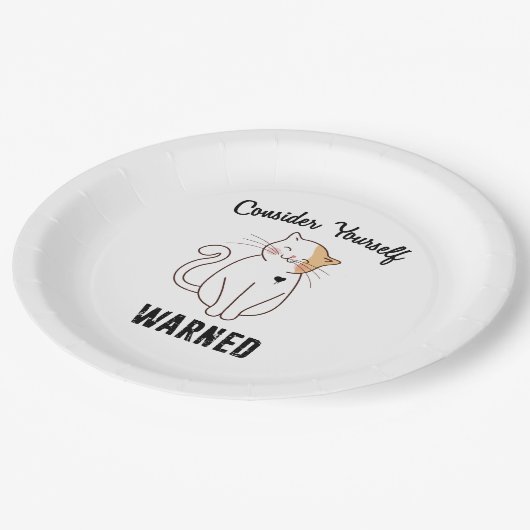 Assiettes En Carton Considérez-vous averti chat mal (Angle)