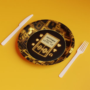 Assiettes En Carton Console de poche jaune brillant