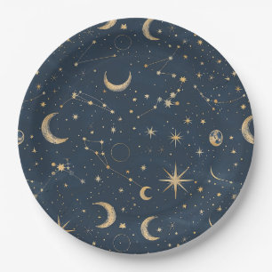 Assiettes En Carton Constellation céleste - Nuit étoilée (1)