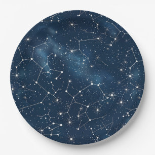 Assiettes En Carton Constellation céleste - Nuit étoilée (4)