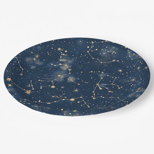 Assiettes En Carton Constellation céleste - Nuit étoilée (5) (Angle)