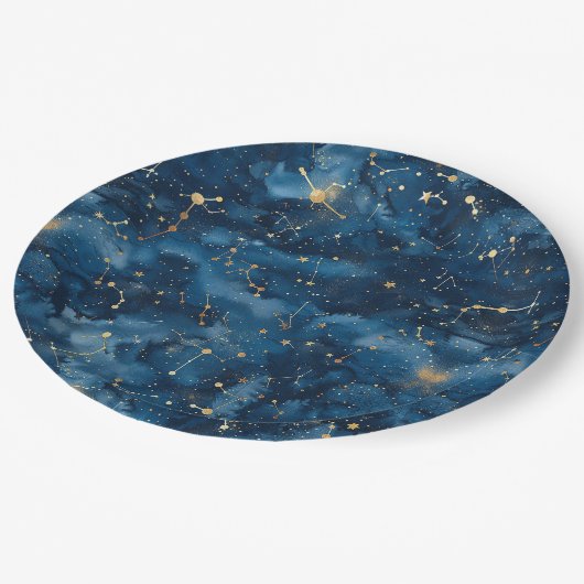 Assiettes En Carton Constellation céleste - Nuit étoilée (7) (Angle)