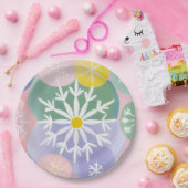 Assiettes En Carton Constellations des flocs de neige (Fête)