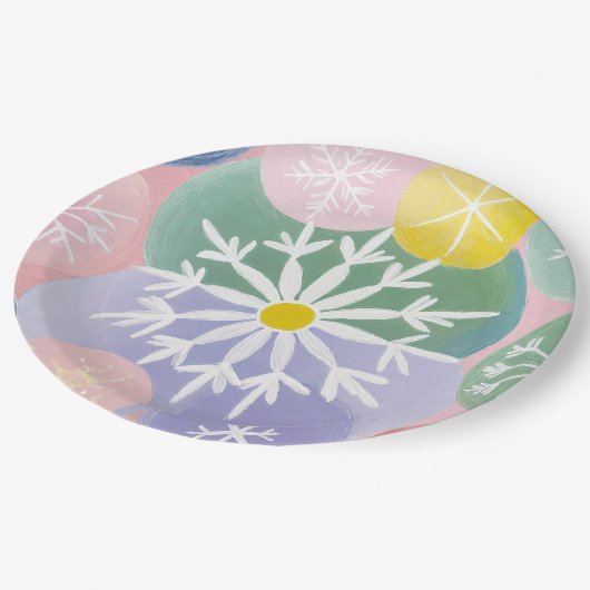 Assiettes En Carton Constellations des flocs de neige (Angle)