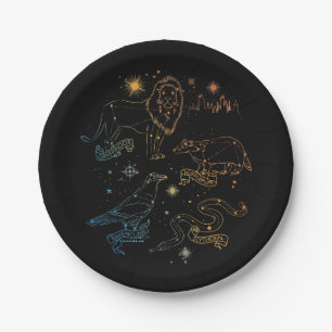 Assiettes En Carton Constellations des maisons de Poudlard™ arc-en-cie