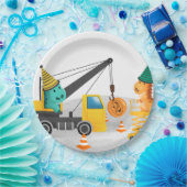 Assiettes En Carton Construction 2e fête d'anniversaire, Thème Dinosau (Fête)