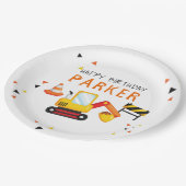 Assiettes En Carton Construction Anniversaire Personnalisé (Angle)