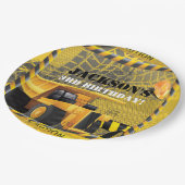 Assiettes En Carton Construction Anniversaire piste des pneus (Angle)