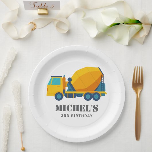Assiettes En Carton Construction Camion Anniversaire Décor (Mariage)