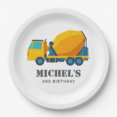 Assiettes En Carton Construction Camion Anniversaire Décor (Devant)