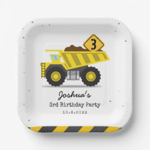 Assiettes En Carton Construction Camion Enfants N'importe quel âge Ann