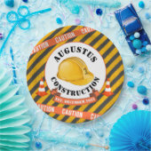 Assiettes En Carton Construction Casquette|Noir & Jaune 1er anniversai (Fête)