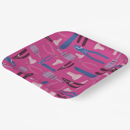 Assiettes En Carton Construction d'outils Fête électrique, Electricien (Angulaire)