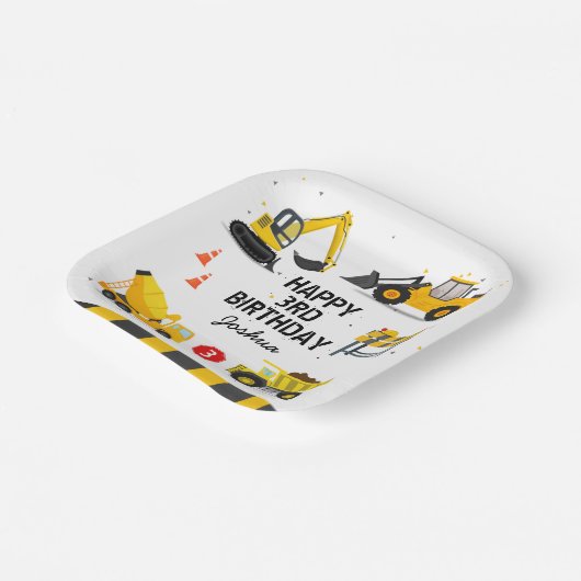 Assiettes En Carton Construction Enfants N'importe quel âge Anniversai (Angulaire)
