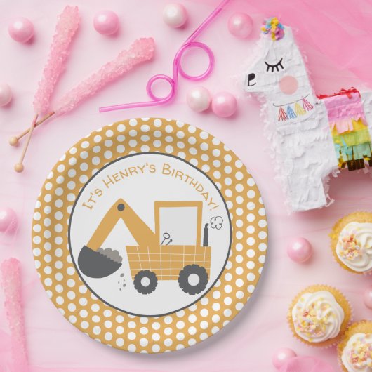 Assiettes En Carton Construction Little Digge Anniversaire (Fête)