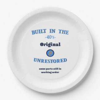 Assiettes En Carton Construit dans les années 40 Original non restauré