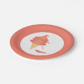 Assiettes En Carton Conteau de crème glacée trempé (Angle)