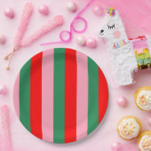 Assiettes En Carton Contemporary Christmas Stripes  (Fête)