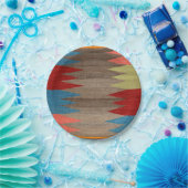 Assiettes En Carton Contemporary Dusty Blue Gray Striped  (Fête)