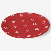 Assiettes En Carton Contours d'étoile sur le rouge (Angle)