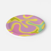 Assiettes En Carton Contours lissés Super rétro Abstrait Motif (Angle)