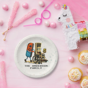 Assiettes En Carton Contrôle de jeu rétro drôle de respect de vos aîné