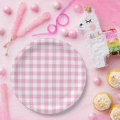 Assiettes En Carton Contrôle En vichy rose clair (Fête)