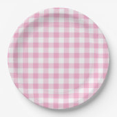 Assiettes En Carton Contrôle En vichy rose clair (Devant)