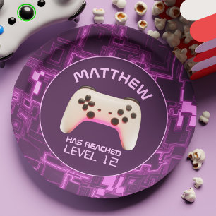 Assiettes En Carton Contrôleur de jeu Ado Garçons Joueur fête d'annive