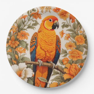 Assiettes En Carton Conure Soleil Magnifique Inspiré de William Morris