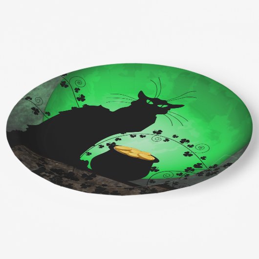 Assiettes En Carton Conversation de la Saint Patrick Noir (Angle)