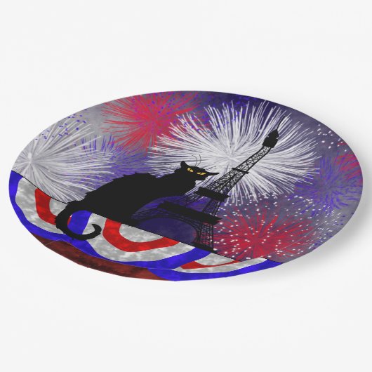 Assiettes En Carton Conversation Noir Bastille (Angle)