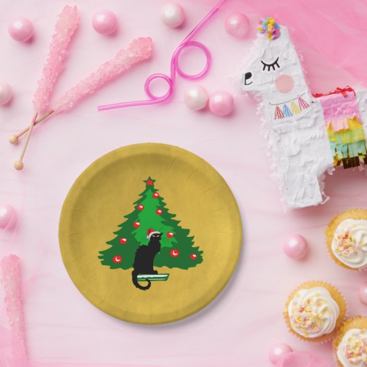 Assiettes En Carton Conversation Noir Noël (Fête)