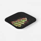 Assiettes En Carton Cookie de Noël Brosse Splatter Preppy (Angulaire)