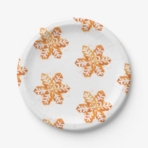 Assiettes En Carton Cookie de Noël Flambeau de neige pain d'épices
