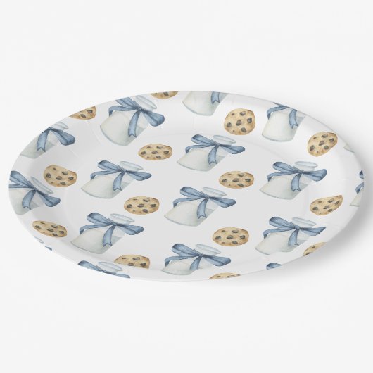 Assiettes En Carton Cookie et Lait Anniversaire (Angle)