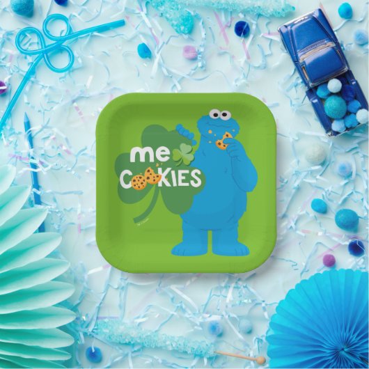 Assiettes En Carton Cookie Monster | Amour shamrock (Fête)