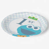 Assiettes En Carton Cookie Monster Baby Anniversaire (Angle)