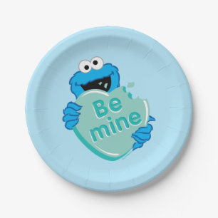 Assiettes En Carton Cookie Monster "Be Mine" Candy Saint-Valentin