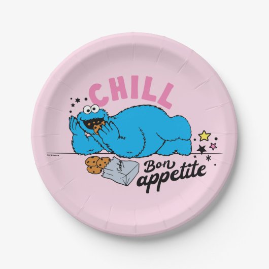 Assiettes En Carton Cookie Monster | Bon appétit Chill (Devant)