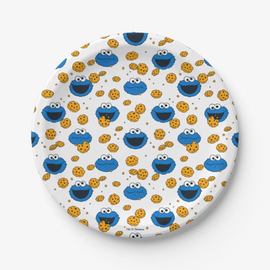Assiettes En Carton Cookie Monster | C est pour Cookie Pattern (Devant)