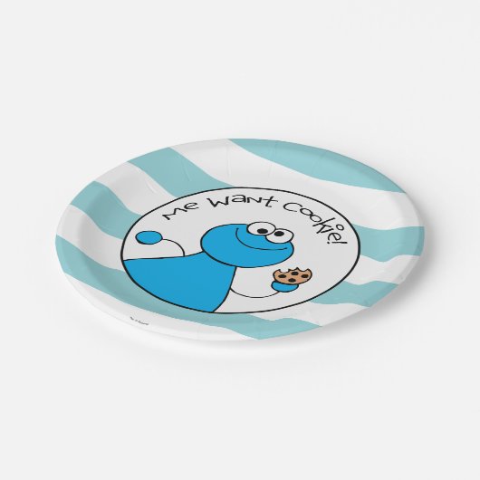 Assiettes En Carton Cookie Monster Doodley Graphisme (Angle)