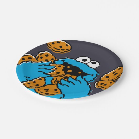 Assiettes En Carton Cookie Monster Eating All the Cookies (Angle)