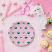 Assiettes En Carton Cookie Monster et Cookies Motif rose (Fête)
