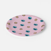 Assiettes En Carton Cookie Monster et Cookies Motif rose (Angle)