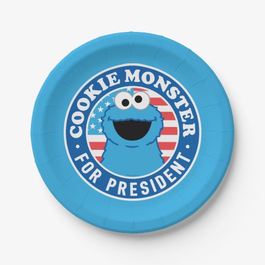 Assiettes En Carton Cookie Monster pour le président (Devant)