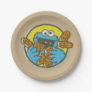 Assiettes En Carton Cookie Monster Retro